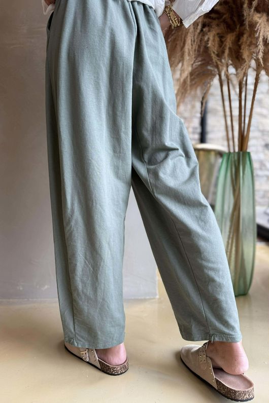 Lagen Seamed Tapered Barrel Pant Khaki /9=